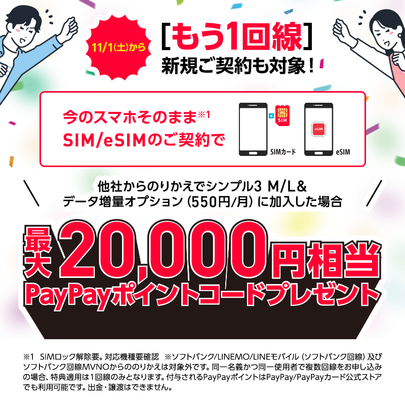 最大20,000円相当PayPayポイントコードもらえる！
