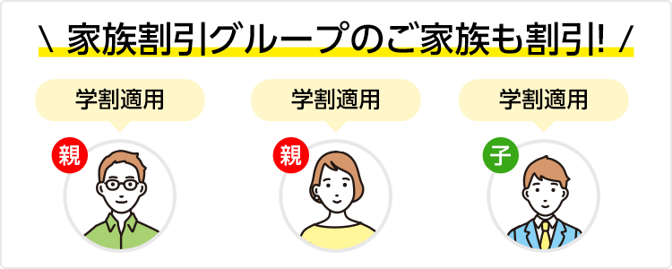 家族割引グループのご家族も割引!