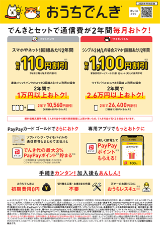 おうちでんきチラシ（東京電力エリア版）