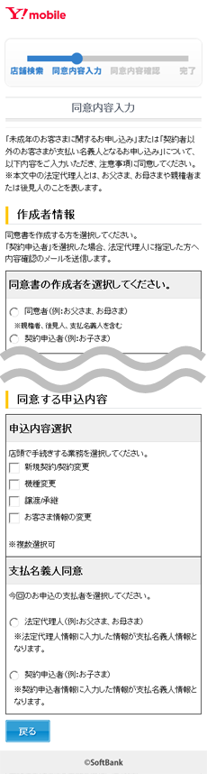 同意内容入力